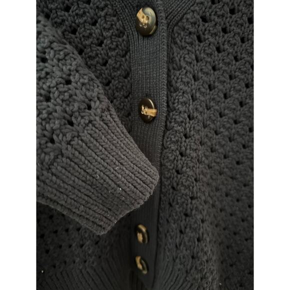 Ann Taylor Weekend Knit Stitch V-Neck Cardigan Navy Blue Size XS Petite - Picture 7 of 10